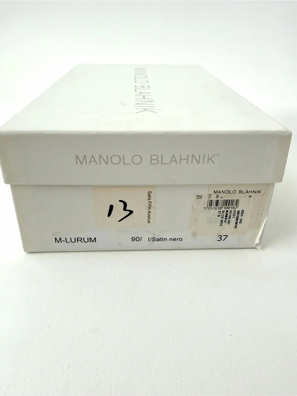 MANOLO BLAHNIK | Lurum Black Satin Crystal Embellished Mule Heels EU 37